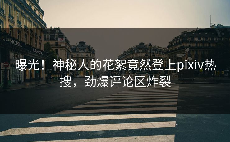 曝光！神秘人的花絮竟然登上pixiv热搜，劲爆评论区炸裂