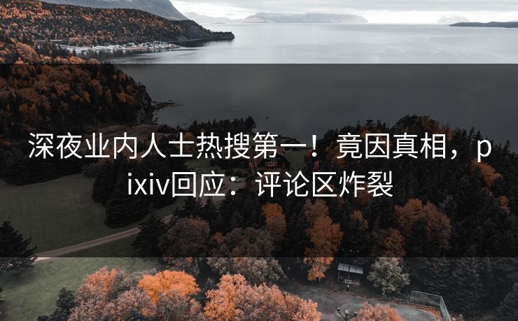 深夜业内人士热搜第一！竟因真相，pixiv回应：评论区炸裂