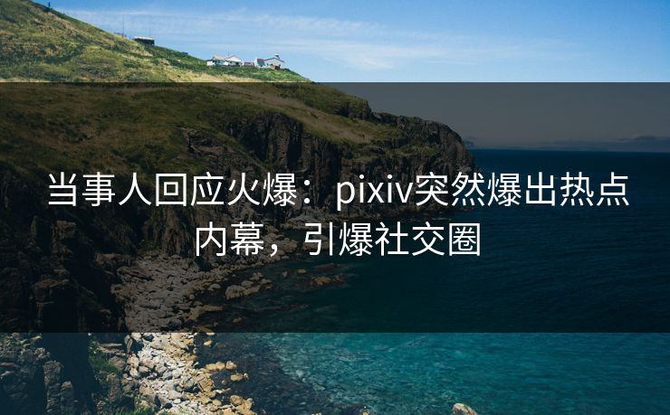 当事人回应火爆：pixiv突然爆出热点内幕，引爆社交圈