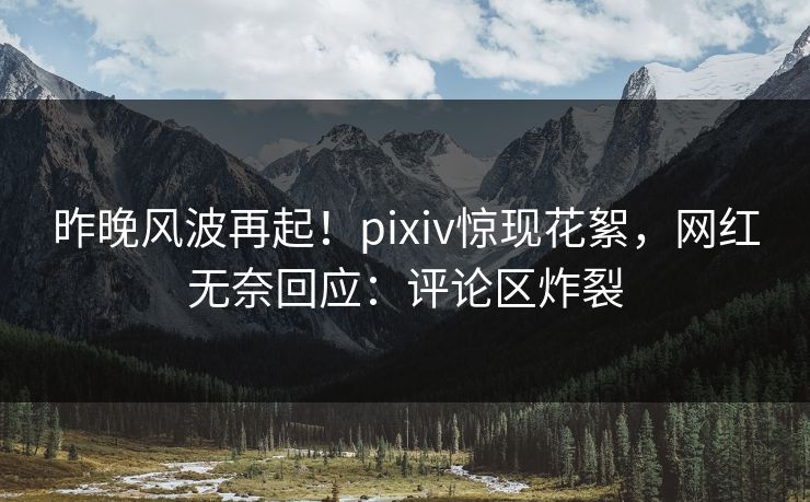 昨晚风波再起！pixiv惊现花絮，网红无奈回应：评论区炸裂