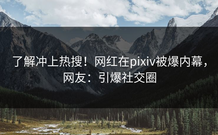 了解冲上热搜！网红在pixiv被爆内幕，网友：引爆社交圈