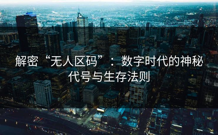 解密“无人区码”：数字时代的神秘代号与生存法则
